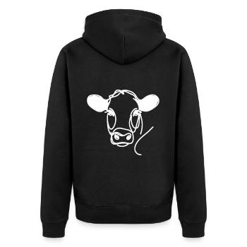 Line Art Papa Maman Vache - Black Angus - Veste à capuche bio Premium Unisexe - noir - Dos - Nico (187cm)