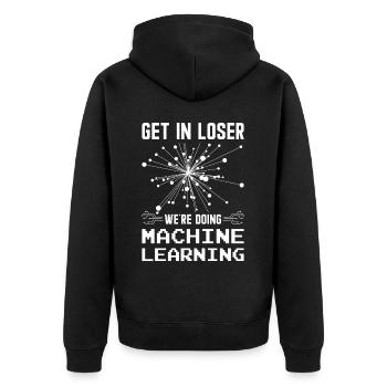 Machine Learning Algorithmen KI Datenanalyst - Unisex Premium Bio Zip Hoodie - Schwarz - Hinten - Nico (187cm)
