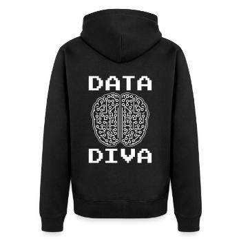Machine Learning Algorithmen KI Datenanalyst - Unisex Premium Bio Zip Hoodie - Schwarz - Hinten - Nico (187cm)