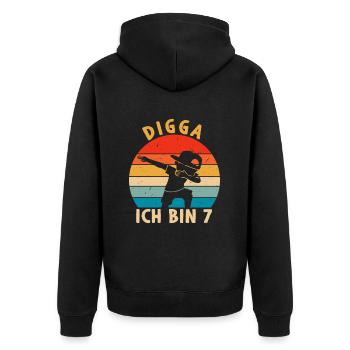 Digga I' - Unisex Premium Organic Zip Hoodie - black - Back - Nico (187cm)