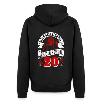 20. Geburtstag Mann Geschenk lustig Geburtstag 20 - Unisex Premium Bio Zip Hoodie - Schwarz - Hinten - Nico (187cm)