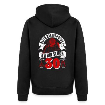 30. Geburtstag Mann Geschenk lustig Geburtstag 30 - Unisex Premium Bio Zip Hoodie - Schwarz - Hinten - Nico (187cm)