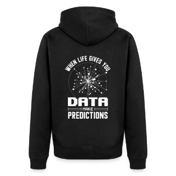 Machine Learning Algorithms AI Data Analyst - Unisex Premium Organic Zip Hoodie - black - Back - Nico (187cm)