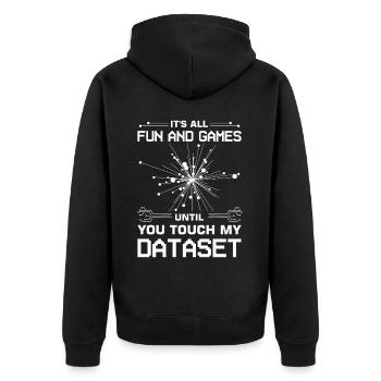 Machine Learning Algorithms AI Data Analyst - Unisex Premium Organic Zip Hoodie - black - Back - Nico (187cm)