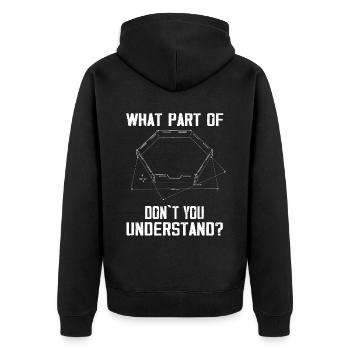 Dodgeball Hexagon Pit Sports Gaga Ball - Unisex Premium Organic Zip Hoodie - black - Back - Nico (187cm)