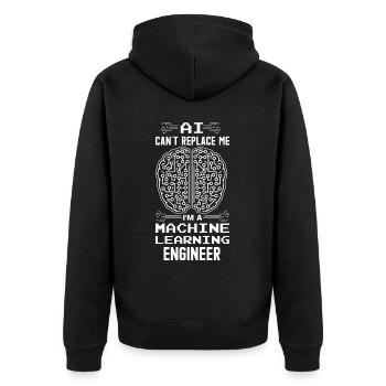 Machine Learning Algorithms AI Data Analyst - Unisex Premium Organic Zip Hoodie - black - Back - Nico (187cm)
