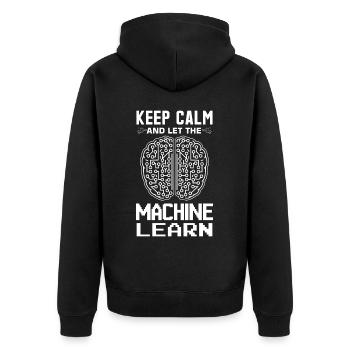 Machine Learning Algorithms AI Data Analyst - Unisex Premium Organic Zip Hoodie - black - Back - Nico (187cm)