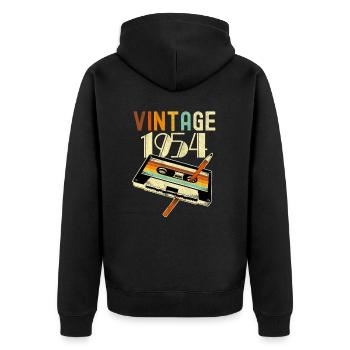 1954 Anniversaire Né En 1954 Rétro Vintage - Veste à capuche bio Premium Unisexe - noir - Dos - Nico (187cm)