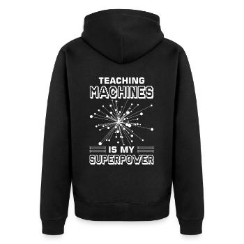 Machine Learning Algorithms AI Data Analyst - Unisex Premium Organic Zip Hoodie - black - Back - Nico (187cm)