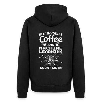 Machine Learning Algorithms AI Data Analyst - Unisex Premium Organic Zip Hoodie - black - Back - Nico (187cm)