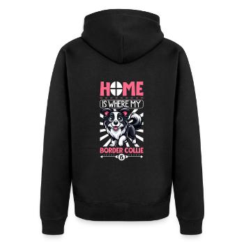 Accueil - Border Collie - Veste à capuche bio Premium Unisexe - noir - Dos - Nico (187cm)