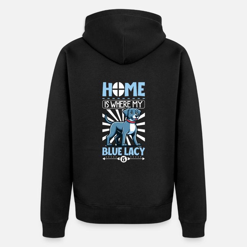 Zuhause - Blue Lacy - Unisex Premium Bio Zip Hoodie - Schwarz