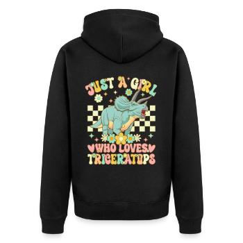 Dinosaure groovy - Veste à capuche bio Premium Unisexe - noir - Dos - Nico (187cm)