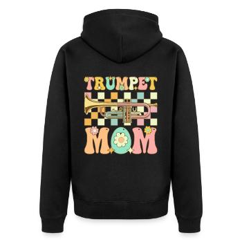 Groovy Trompeterin Band Trompeter - Unisex Premium Bio Zip Hoodie - Schwarz - Hinten - Nico (187cm)