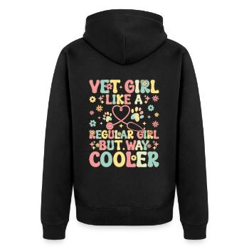 Vet Tech Veterinarian - Unisex Premium Organic Zip Hoodie - black - Back - Nico (187cm)