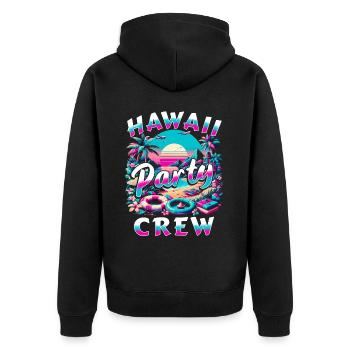 Équipe de fête à Hawaï - Veste à capuche bio Premium Unisexe - noir - Dos - Nico (187cm)