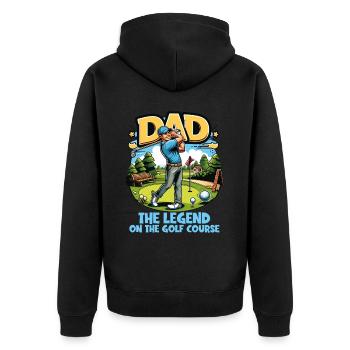 Fête des pères Papa la légende sur le terrain de golf Papa - Veste à capuche bio Premium Unisexe - noir - Dos - Nico (187cm)