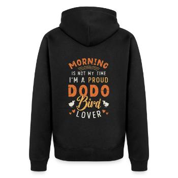 Dodo Bird Lover Morning n’est pas mon heure Ornithologie - Veste à capuche bio Premium Unisexe - noir - Dos - Nico (187cm)