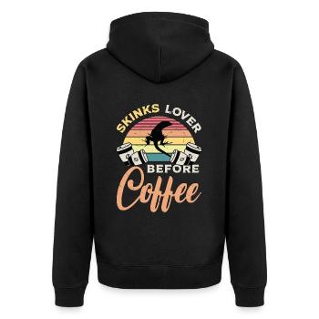 Amateur de scinques avant le café Reptiles Amateur de café - Veste à capuche bio Premium Unisexe - noir - Dos - Nico (187cm)