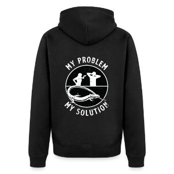 Amoureux des scinques Mon problème Mon pictogramme Papa Reptiles - Veste à capuche bio Premium Unisexe - noir - Dos - Nico (187cm)