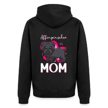 Affenpinscher Mom Monkey Terrier Dogs Gift - Unisex Premium Organic Zip Hoodie - black - Back - Nico (187cm)