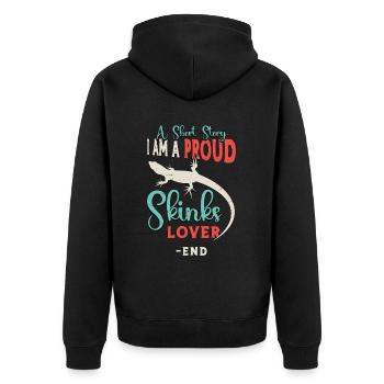 Skinks Lover A Short Story I Am A Reptile Owner - Unisex Premium Bio Zip Hoodie - Schwarz - Hinten - Nico (187cm)