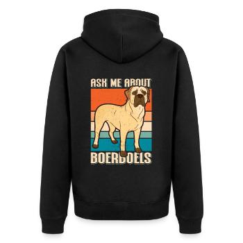 Boerboel Dog Dog Owner Gift - Unisex Premium Organic Zip Hoodie - black - Back - Nico (187cm)