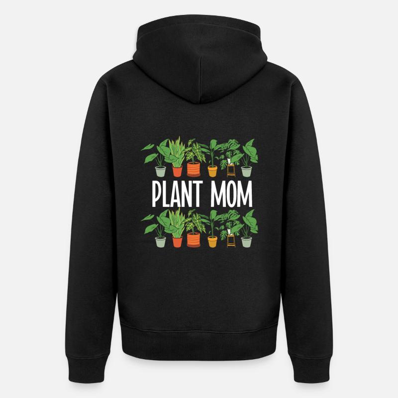 Pflanzenmutter Mutter Gartenpflanzen Blume - Unisex Premium Bio Zip Hoodie - Schwarz