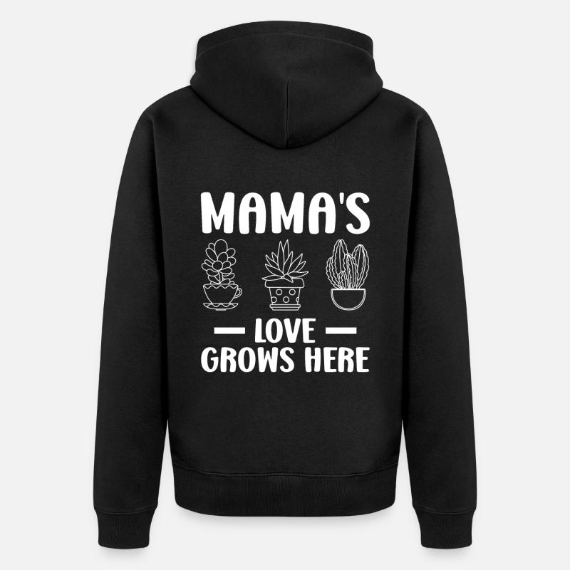 Pflanzenmutter Mutter Gartenpflanzen Blume - Unisex Premium Bio Zip Hoodie - Schwarz