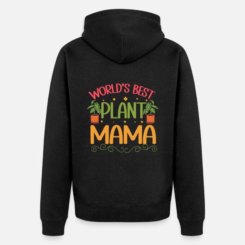 Pflanzenmutter Mutter Gartenpflanzen Blume - Unisex Premium Bio Zip Hoodie - Schwarz
