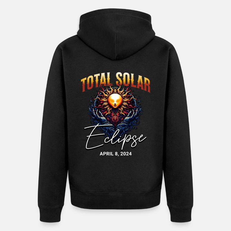 Éclipse solaire 2024 - Veste à capuche bio Premium Unisexe - noir