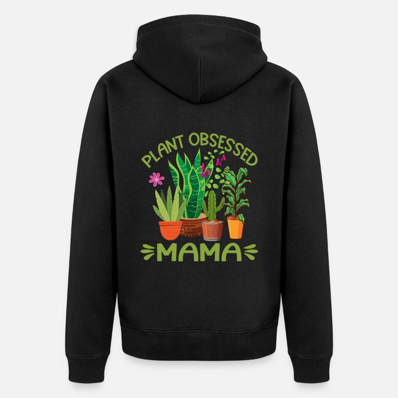 Pflanzenmutter Mutter Gartenpflanzen Blume - Unisex Premium Bio Zip Hoodie - Schwarz