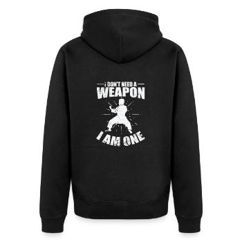 Karate, I don't need a Weapon I am One - Unisex Premium Organic Zip Hoodie - black - Back - Nico (187cm)