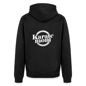Karate Mom Is The Best Mom - Unisex Premium Organic Zip Hoodie - black - Back - Nico (187cm)