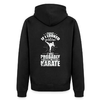Je pensais au karaté - Veste à capuche bio Premium Unisexe - noir - Dos - Nico (187cm)