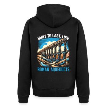 Aqueducs romains Ingénierie romaine Rome antique - Veste à capuche bio Premium Unisexe - noir - Dos - Nico (187cm)