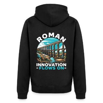Römische Aquädukte Römische Ingenieurskunst Antikes Rom - Unisex Premium Bio Zip Hoodie - Schwarz - Hinten - Nico (187cm)