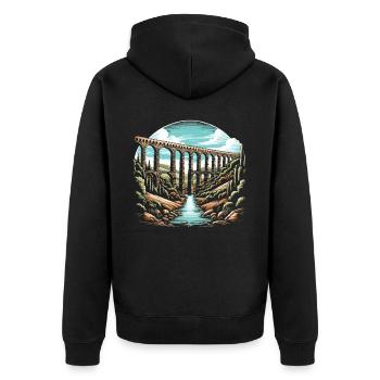 Roman Aqueducts Roman Engineering Ancient Rome - Unisex Premium Organic Zip Hoodie - black - Back - Nico (187cm)