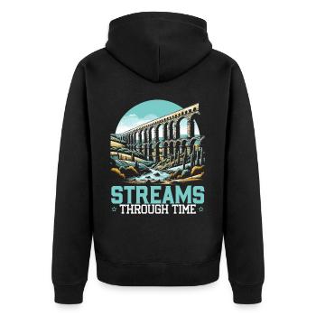 Aqueducs romains Ingénierie romaine Rome antique - Veste à capuche bio Premium Unisexe - noir - Dos - Nico (187cm)