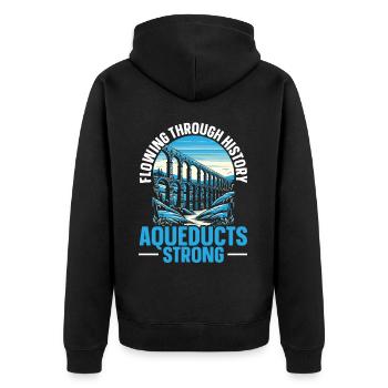 Aqueducs romains Ingénierie romaine Rome antique - Veste à capuche bio Premium Unisexe - noir - Dos - Nico (187cm)