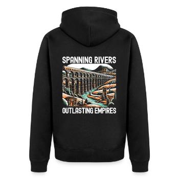 Roman Aqueducts Roman Engineering Ancient Rome - Unisex Premium Organic Zip Hoodie - black - Back - Nico (187cm)