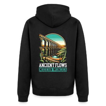 Aqueducs romains Ingénierie romaine Rome antique - Veste à capuche bio Premium Unisexe - noir - Dos - Nico (187cm)