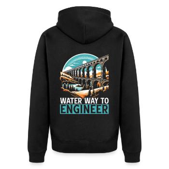 Aqueducs romains Ingénierie romaine Rome antique - Veste à capuche bio Premium Unisexe - noir - Dos - Nico (187cm)