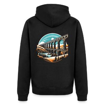 Roman Aqueducts Roman Engineering Ancient Rome - Unisex Premium Organic Zip Hoodie - black - Back - Nico (187cm)