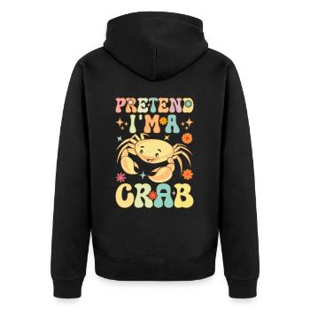 Groovy Crab Lovers Seafood Lovers - Unisex Premium Organic Zip Hoodie - black - Back - Nico (187cm)