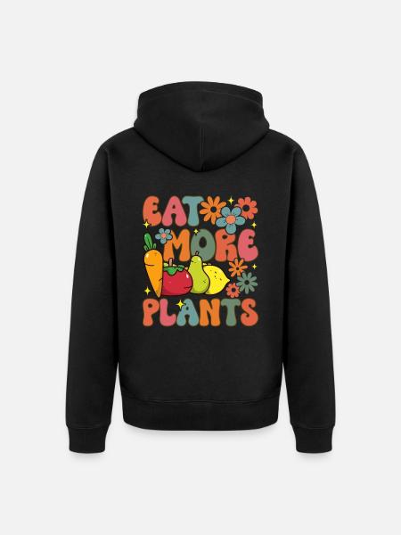 Groovy Plant-Based Diet Vegan Veganism - Unisex Premium Organic Zip Hoodie - black