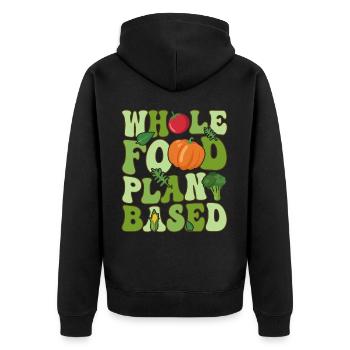Véganisme végétalien groovy - Veste à capuche bio Premium Unisexe - noir - Dos - Nico (187cm)