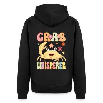 Groovy Crab Lovers Seafood Lovers - Unisex Premium Organic Zip Hoodie - black - Back - Nico (187cm)