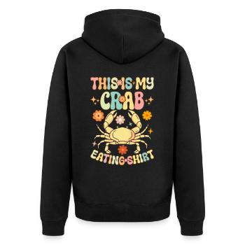 Groovy Crab Lovers Seafood Lovers - Unisex Premium Organic Zip Hoodie - black - Back - Nico (187cm)