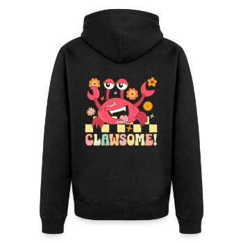 Groovy Crab Lovers Seafood Lovers - Unisex Premium Organic Zip Hoodie - black - Back - Nico (187cm)